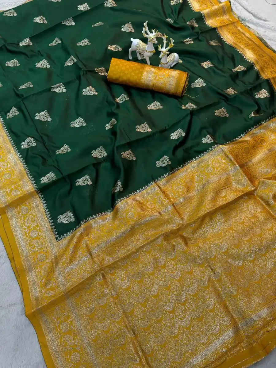 FANCY LICHI SILK WEAVING WORK SAREE WITH UNSTITCHED BLOUSE FESTIVE WEAR WHOLESALE PRICE ETHNIC GARMENT (8)