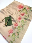 FANCY LINEN TISSUE SILK DIGITAL PRINTED WORK SAREE WITH UNSTITCHED BLOUSE DAILY WEAR WHOLESALE PRICE ETHNIC GARMENT (2)