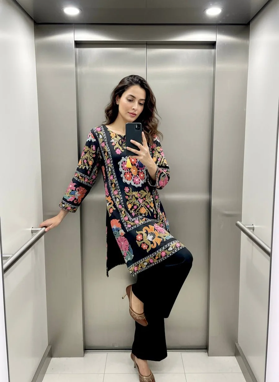 FANCY MAGIC COTTON HANDMADE LATKAN WORK CO-ORD SET DAILY WEAR WHOLESALE PRICE ETHNIC GARMENT (5)