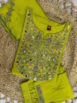 FANCY MANGO SILK MULTI EMBROIDERY & REAL MIRROR WITH HAND WORK TOP BOTTOM WITH DUPATTA FESTIVE WEAR WHOLESALE PRICE ETHNIC GARMENT (11)