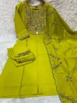 FANCY MANGO SILK MULTI EMBROIDERY & REAL MIRROR WITH HAND WORK TOP BOTTOM WITH DUPATTA FESTIVE WEAR WHOLESALE PRICE ETHNIC GARMENT (11)