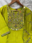 FANCY MANGO SILK MULTI EMBROIDERY & REAL MIRROR WITH HAND WORK TOP BOTTOM WITH DUPATTA FESTIVE WEAR WHOLESALE PRICE ETHNIC GARMENT (11)