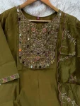 FANCY MANGO SILK MULTI EMBROIDERY & REAL MIRROR WITH HAND WORK TOP BOTTOM WITH DUPATTA FESTIVE WEAR WHOLESALE PRICE ETHNIC GARMENT (5)
