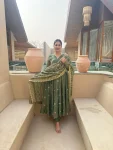 FANCY MOSS FENDY SEQUENCE AND EMBROIDERY WORK GOWN BOTTOM WITH DUPATTA FESTIVE WEAR WHOLESALE PRICE ETHNIC GARMENT (6)