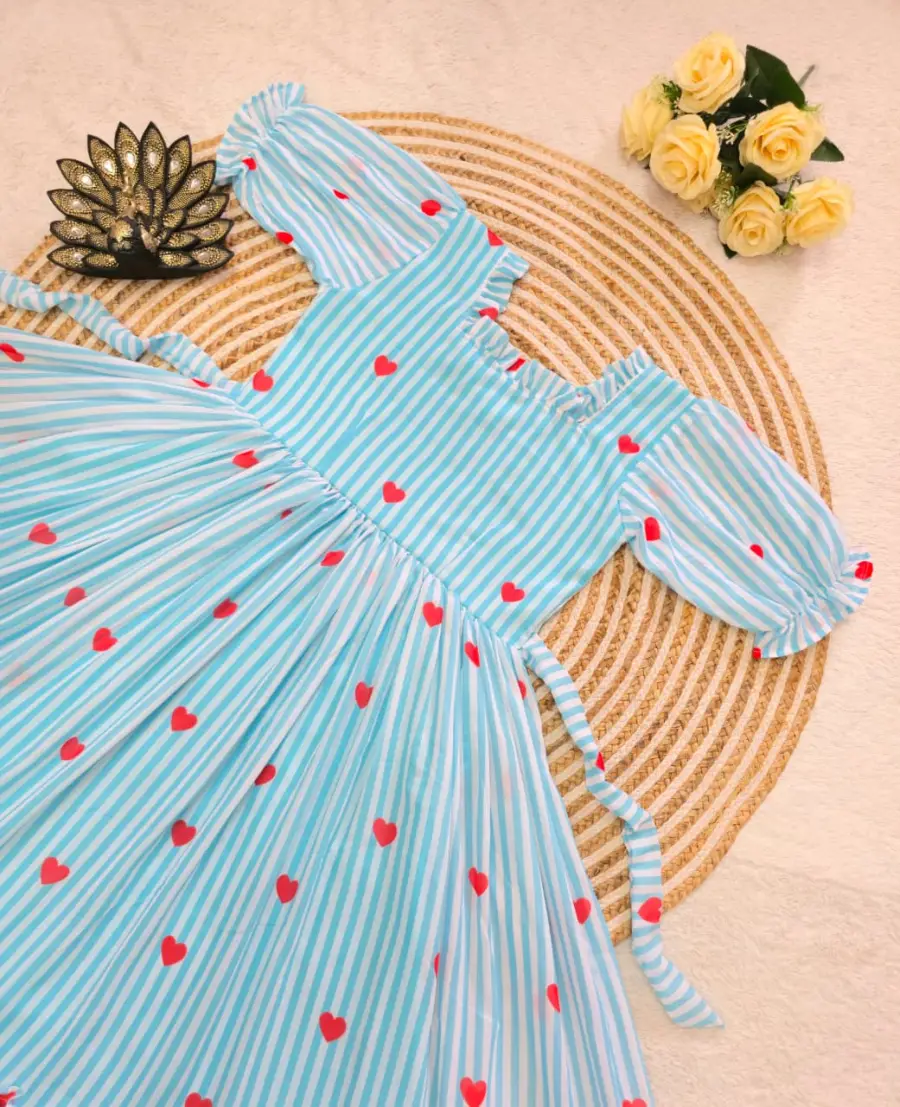 FANCY MUL CHANDERI PRINTED WORK ONE PIECE DRESS DAILY WEAR WHOLESALE PRICE ETHNIC GARMENT (13)