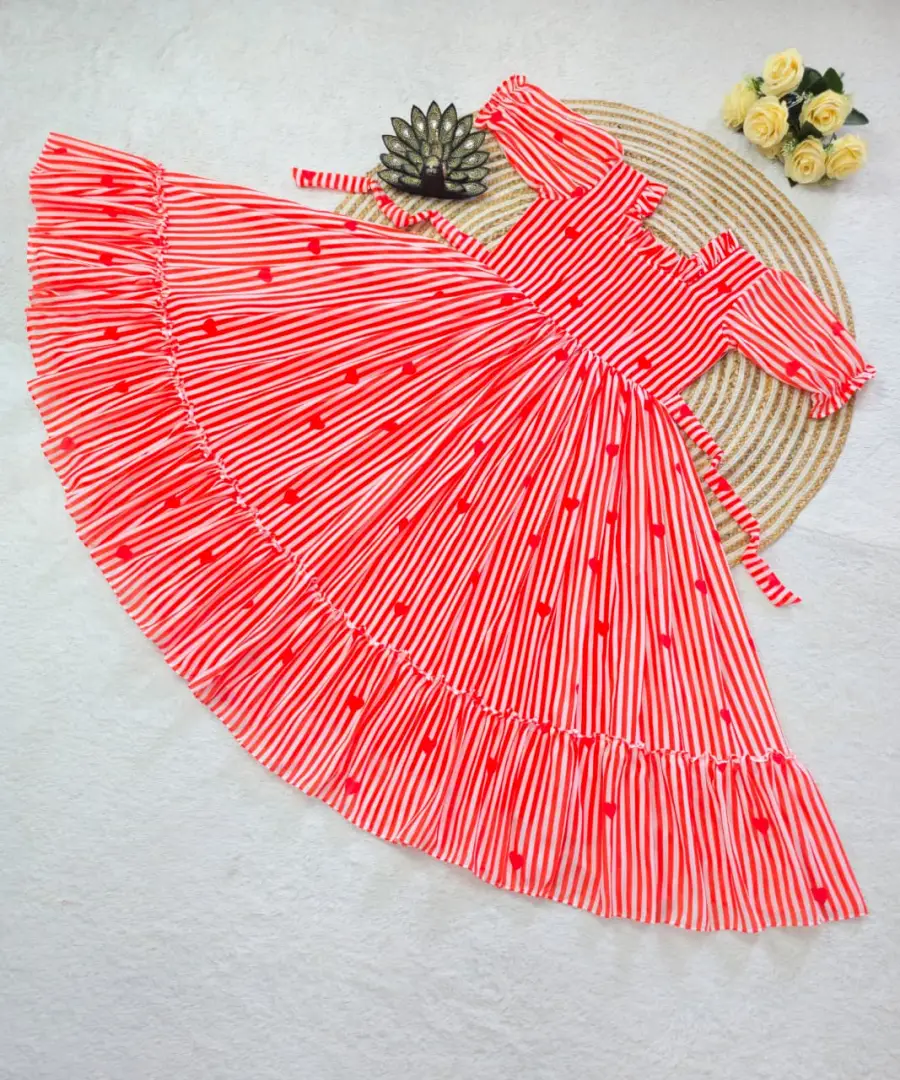 FANCY MUL CHANDERI PRINTED WORK ONE PIECE DRESS DAILY WEAR WHOLESALE PRICE ETHNIC GARMENT (4)