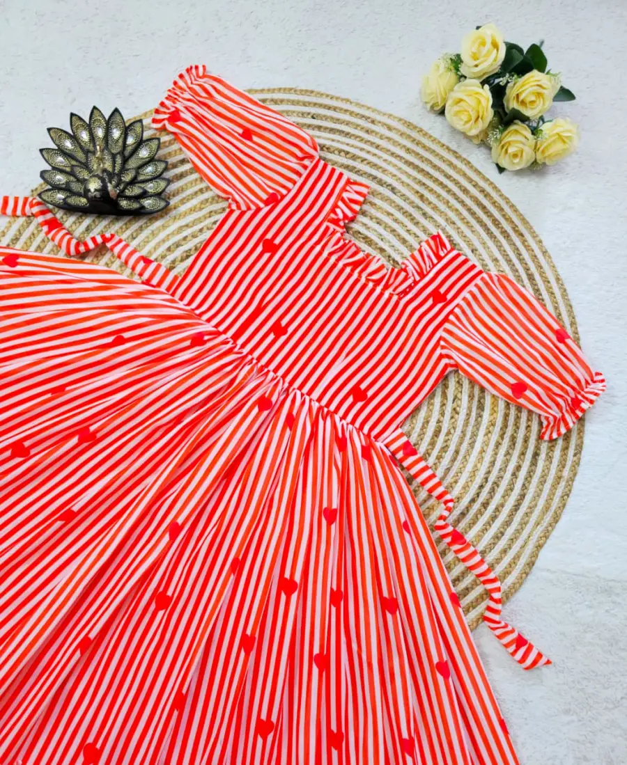 FANCY MUL CHANDERI PRINTED WORK ONE PIECE DRESS DAILY WEAR WHOLESALE PRICE ETHNIC GARMENT (5)