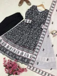 FANCY MUSLIN COTTON DIGITAL PRINT WITH FANCY LACE BORDER WORK GOWN BOTTOM WITH DUPATTA FESTIVE WEAR WHOLESALE PRICE ETHNIC GARMENT (4)