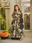FANCY MUSLIN COTTON DIGITAL PRINT WORK GOWN BOTTOM WITH DUPATTA FESTIVE WEAR WHOLESALE PRICE ETHNIC GARMENT (3)