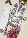 FANCY MUSLIN COTTON THREAD EMBROIDERY WITH COTTON GPO BORDER WITH LATKAN WORK CO-ORD SET DAILY WEAR WHOLESALE PRICE ETHNIC GARMENT (6)