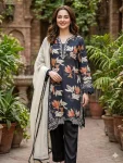 FANCY MUSLIN EMBROIDERY LACE WORK TOP PALAZZO WITH DUPATTA FESTIVE WEAR WHOLESALE PRICE ETHNIC GARMENT (2)