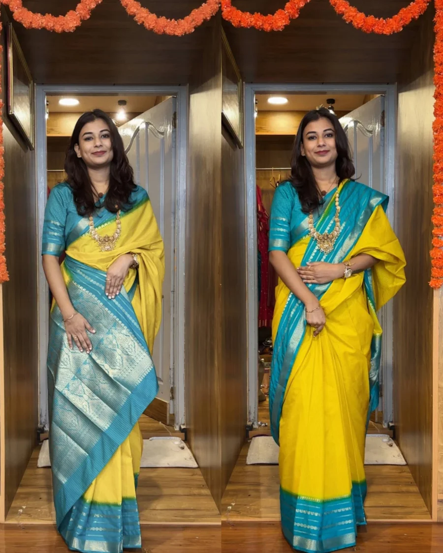 FANCY MYSORE SILK JACQUARD WORK GOWN SAREE FESTIVE WEAR WHOLESALE PRICE ETHNIC GARENT (2)