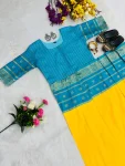 FANCY MYSORE SILK JACQUARD WORK GOWN SAREE FESTIVE WEAR WHOLESALE PRICE ETHNIC GARENT (2)