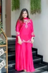 FANCY NATURAL CREPE SEQUENCE CODING EMBROIDERY WORK TOP PALAZZO WITH DUPATTA PINK