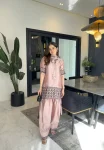 FANCY NATURAL CREPE SILK EMBROIDERY THREAD WORK TOP PATIYALA WITH DUPATTA FESTIVE WEAR WHOLESALE PRICE ETHNIC GARMENT (5)