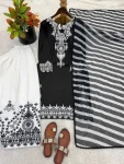 FANCY NATURAL CREPE SILK EMBROIDERY WORK TOP PATIYALA WITH DUPATTA FESTIVE WEAR WHOLESALE PRICE ETHNIC GARMENT (4)