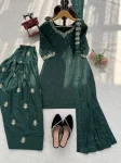 FANCY NATURAL CREPE THREAD WITH SEQUENCE WORK& PEARL WORK TOP PATIYALA WITH DUPATTA FESTIVE WEAR WHOLESALE PRICE ETHNIC GARMENT (6)