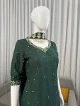 FANCY NATURAL CREPE THREAD WITH SEQUENCE WORK& PEARL WORK TOP PATIYALA WITH DUPATTA FESTIVE WEAR WHOLESALE PRICE ETHNIC GARMENT (6)
