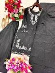 FANCY NATURAL SATIN EMBROIDERY 5 MM SEQUENCE WORK TOP PATIYALA WITH DUPATTA FESTIVE WEAR WHOLESALE PRICE ETHNIC GARMENT (3)