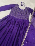 FANCY RANGOLI SEQUENCE AND BEADS WORK GOWN WITH DUPATTA FESTIVE WEAR WHOLESALE PRICE ETHNIC GARMENT (6)