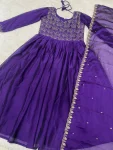 FANCY RANGOLI SEQUENCE AND BEADS WORK GOWN WITH DUPATTA FESTIVE WEAR WHOLESALE PRICE ETHNIC GARMENT (6)