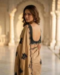 FANCY RANGOLI SILK EMBROIDERY THREAD WITH SEQUENCE WORK SCALLOPED CUTWORK SAREE WITH UNSTITCHED BLOUSE FESTIVE WEAR WHOLESALE PRICE ETHNIC GARMENT (4)