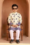FANCY RAYON CHIKANKARI WORK KID'S KURTA PAYJAMA PURPLE