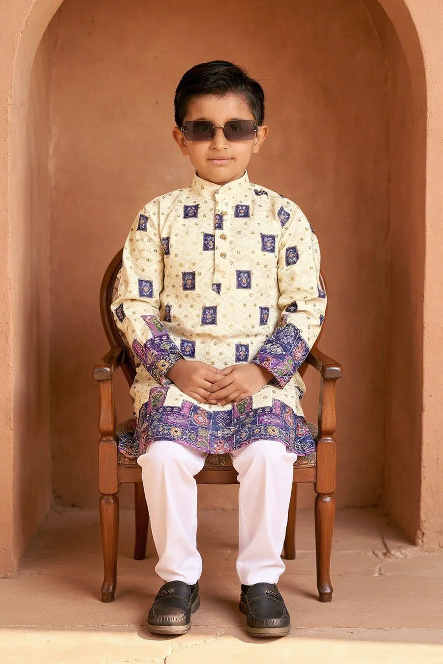 FANCY RAYON CHIKANKARI WORK KID'S KURTA PAYJAMA FESTIVE WEAR WHOLESALE PRICE ETHNIC GARMENT (16)