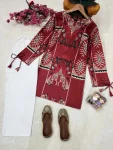 FANCY RAYON COTTON DIGITAL PRINTED WORK TOP PENT SET CASUAL WEAR WHOLESALE PRICE ETHNIC GARMENT (3)
