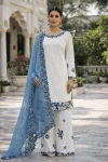 FANCY RAYON COTTON EMBROIDERY AND SEQUENCE WORK TOP PALAZZO WITH DUPATTA TEAL AND WHITE