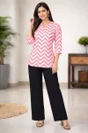 FANCY RAYON DIGITAL PRINT WORK TOP PALAZZO SET BABY PINK