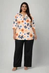 FANCY RAYON DIGITAL PRINT WORK TOP PALAZZO SET ORANGE