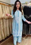 FANCY RAYON EMBROIDERY WORK KURTI PALAZZO SET OFFICE WEAR WHOLESALE PRICE ETHNIC GARMENT (1)