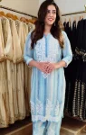 FANCY RAYON EMBROIDERY WORK KURTI PALAZZO SET OFFICE WEAR WHOLESALE PRICE ETHNIC GARMENT (1)