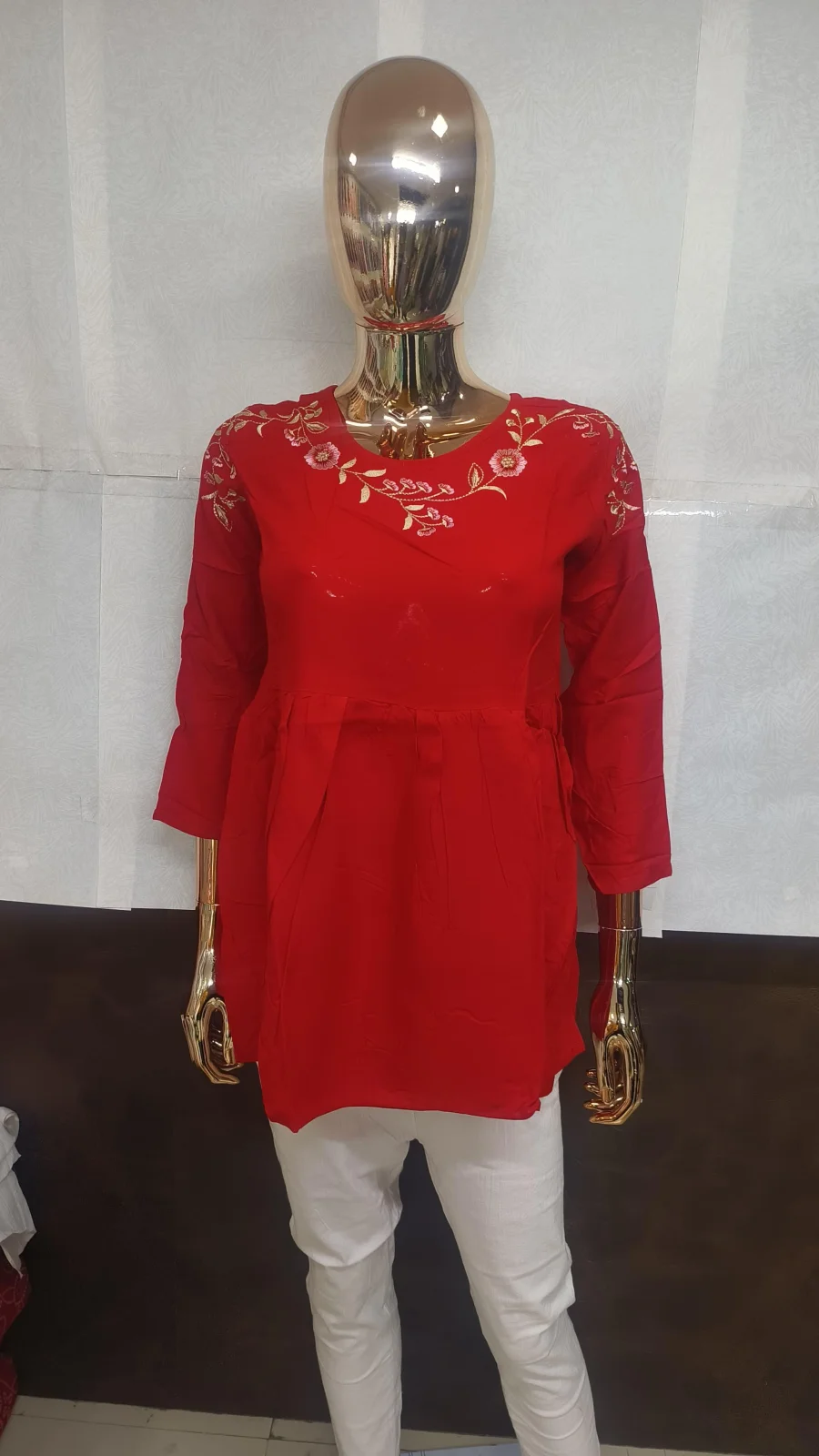FANCY RAYON EMBROIDERY WORK ONLY TOP DAILY WEAR WHOLESALE PRICE ETHNIC GARMENT (5)