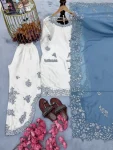 FANCY ROMAN GLASS EMBROIDERY 3 MM SEQUENCE WORK TOP PALAZZO WITH DUPATTA FESTIVE WEAR WHOLESALE PRICE ETHNIC GARMENT (9)