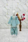 FANCY ROMAN GLASS SILK EMBROIDERY 3 MM SEQUENCE WORK WITH RIVET MOTI WORK KID’S TOP PATIYALA WITH DUPATTA FESTIVE WEAR WHOLESALE PRICE ETHNIC GARMENT (2)