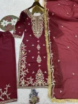 FANCY ROMAN GLASS SILK EMBROIDERY WITH 3 MM RAINBOW SEQUENCE WORK TOP PALAZZO WITH DUPATTA FESTIVE WEAR WHOLESALE PRICE ETHNIC GARMENT (2)