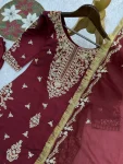 FANCY ROMAN GLASS SILK EMBROIDERY WITH 3 MM RAINBOW SEQUENCE WORK TOP PALAZZO WITH DUPATTA FESTIVE WEAR WHOLESALE PRICE ETHNIC GARMENT (2)