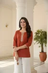 FANCY ROMAN SILK EMBROIDERY WORK ONLY TOP DAILY WEAR WHOLESALE PRICE ETHNIC GARMENT (8)
