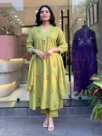 FANCY ROMAN SILK EMBROIDERY WORK TOP BOTTOM WITH DUPATTA FESTIVE WEAR WHOLESALE PRICE ETHNIC GARMENT (9)