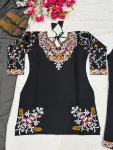 FANCY ROMAN SILK EMBROIDERY WORK TOP BOTTOM WITH DUPATTA FESTIVE WEAR WHOLESALE PRICE ETHNIC GARMENT (3)