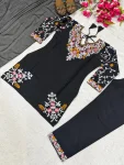 FANCY ROMAN SILK EMBROIDERY WORK TOP BOTTOM WITH DUPATTA FESTIVE WEAR WHOLESALE PRICE ETHNIC GARMENT (3)