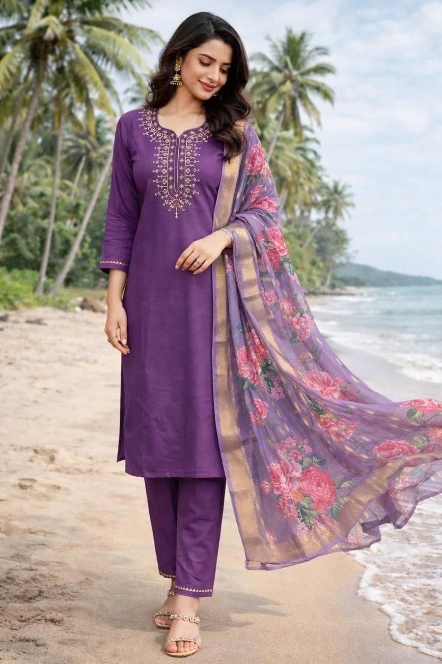 FANCY ROMAN SILK EMBROIDERY, ZARI WEAVING WORK TOP BOTTOM WITH DUPATTA FESTIVE WEAR WHOLESALE PRICE ETHNIC GARMENT (1)