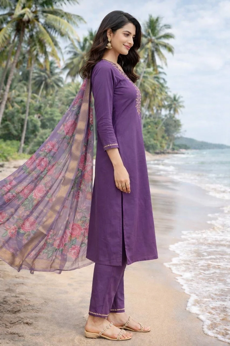 FANCY ROMAN SILK EMBROIDERY, ZARI WEAVING WORK TOP BOTTOM WITH DUPATTA FESTIVE WEAR WHOLESALE PRICE ETHNIC GARMENT (2)