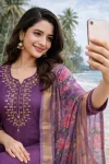 FANCY ROMAN SILK EMBROIDERY, ZARI WEAVING WORK TOP BOTTOM WITH DUPATTA FESTIVE WEAR WHOLESALE PRICE ETHNIC GARMENT (1)