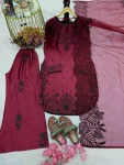FANCY SATIN RAYON EMBROIDERY SEQUENCE WITH FANCY MOTI LATKAN BORDER WORK TOP PALAZZO WITH DUPATTA FESTIVE WEAR WHOLESALE PRICE ETHNIC GARMENT (8)