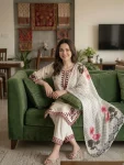 FANCY SATIN RAYON EMBROIDERY THREAD WORK TOP PALAZZO WITH DUPATTA FESTIVE WEAR WHOLESALE PRICE ETHNIC GARMENT (1)