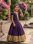 FANCY SILK JACQUARD WORK KID’S GOWN FESTIVE WEAR WHOLESALE PRICE ETHNIC GARMENT (3)