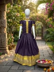 FANCY SILK JACQUARD WORK KID’S GOWN FESTIVE WEAR WHOLESALE PRICE ETHNIC GARMENT (3)